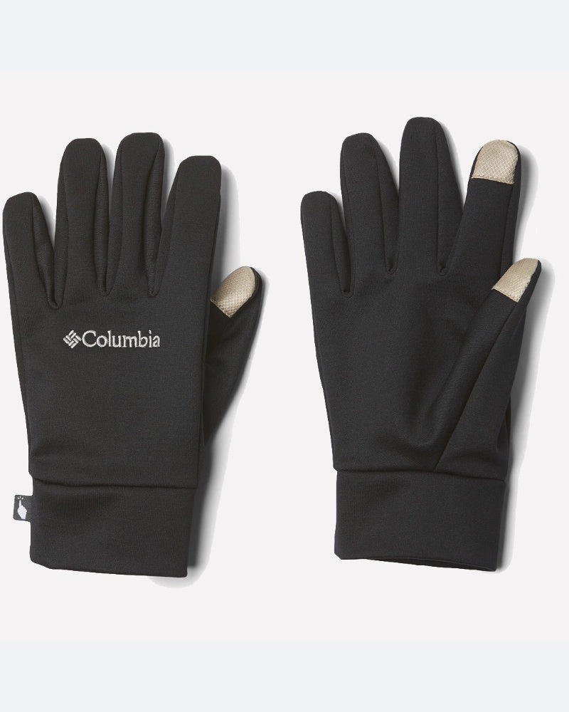 כפפות ה-Omni-Heat Touch של ColumbiaIL בצבע שחור כוללות קצות OH TOUCH המתאימים למסכי מגע באצבע המורה ובאגודל של הכפפה הימנית, וכן בידוד נוסף, כפי שמוצג על רקע בהיר.