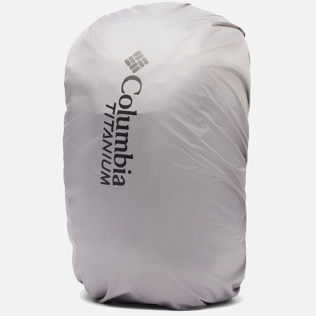 כיסוי גשם אפור של ColumbiaIL המתאים לתיק הגב Triple Canyon בנפח 36 ליטר, עם לוגואים שחורים של Columbia ו-TITANIUM — מושלם להגנה על הציוד שלך בכל הרפתקאות ה-Triple Canyon.