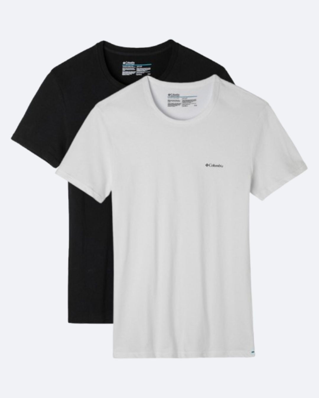 הסט של שתי חולצות "Cotton Stretch Crew Neck T" של ColumbiaIL כולל שתי חולצות עם שרוולים קצרים, אחת שחורה ואחת לבנה. על החולצה הלבנה מוטבע לוגו קטן של Columbia בצד שמאל של החזה. שתיהן בעלות עיצוב פשוט ונמכרות כסט של שתי חולצות.